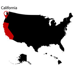 map of the us state california Vector Image