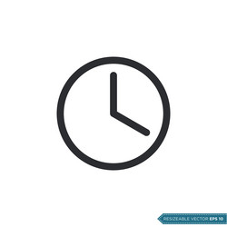 Modern Clock Icon - Flat Style Vector Image