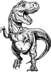 Tyrannosaurus Rex Linework Vector Image