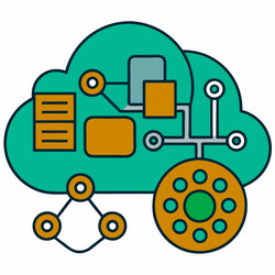 cloud server security concept ideal for tech vector image