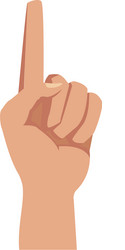 hand first one finger pointing up style vector image