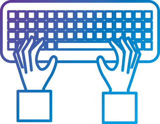 hands user with keyboard vector image