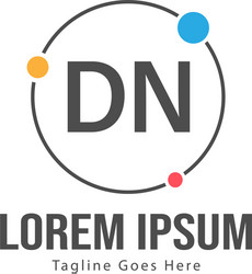 initial dn logo template with modern frame vector image