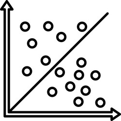scatter graph line icon design vector image
