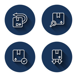 set line return cardboard box search package vector image