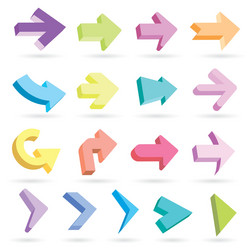 set of icons pointer arrows 3d vector image