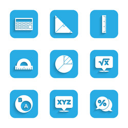 set pie chart infographic xyz coordinate system vector image