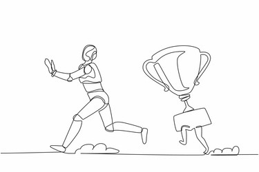 single continuous line drawing stressed robot vector image