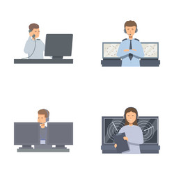 tech support employee at various stages vector image