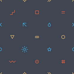 thin flat seamless pattern on dark gray vector image