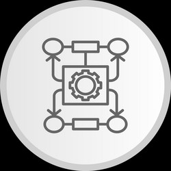 algorithm line circle grey icon vector image