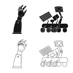 design of robot and factory symbol vector image