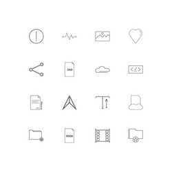 files and folders sign simple linear icons set vector image