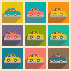 flat with shadow concept and mobile application vector image