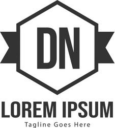 initial dn logo template with modern frame vector image