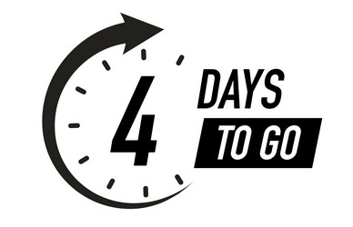 4 Days To Go Countdown Timer vector image