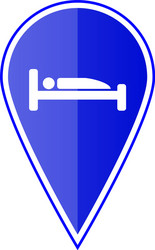 blue map pointer with hotel location vector image