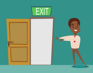 man pointing with way out vector image