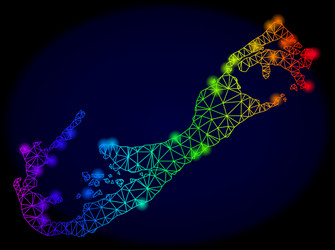 polygonal 2d spectrum mesh map of bermuda vector image