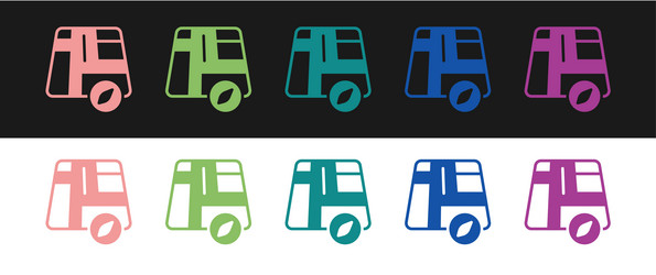 set map pointer with taxi car icon isolated vector image