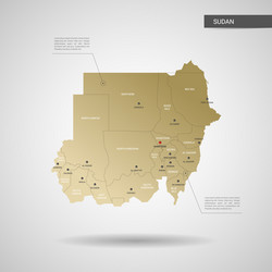 Outline 3d map of sudan Royalty Free Vector Image