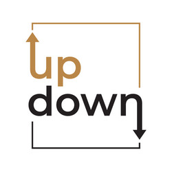 up and down with arrows typography vector image