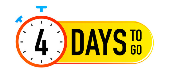4 days to go timer symbol colorful style vector image