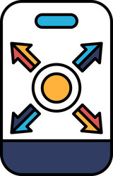 a phone with four arrows pointing in different vector image