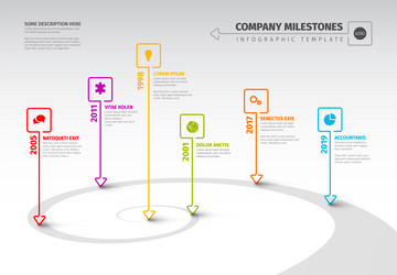 Project evolution timeline template Royalty Free Vector