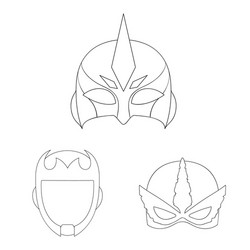 isolated object of hero and mask icon collection vector image