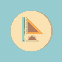 ruler protractor triangle symbol of geometry vector image