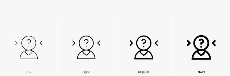 user icon thin light regular and bold style vector image