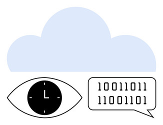 cloud computing concept with eye monitoring time vector image