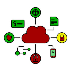 cloud server security concept ideal for tech vector image