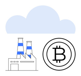 cloud technology integration with cryptocurrency vector image