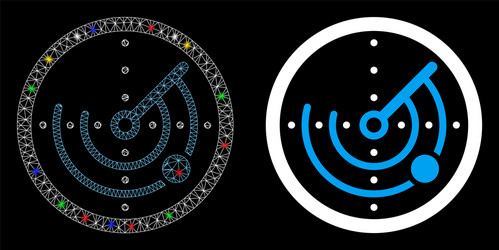 flare mesh carcass round radar icon with vector image