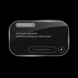 glossy transparent chatroom interface with ai vector image