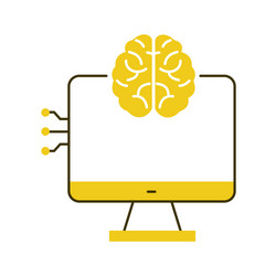 neural networks and ai computing interface icon vector image