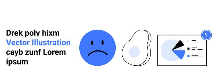 sad face emotion abstract blob shape vector image