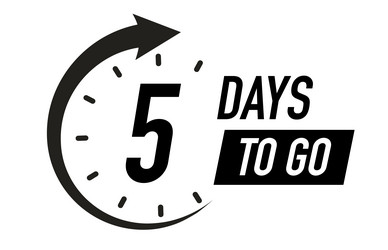 5 Days To Go Timer Symbol vector image