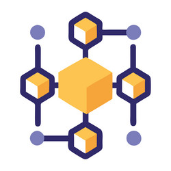 blockchain technology secure data network icon vector image