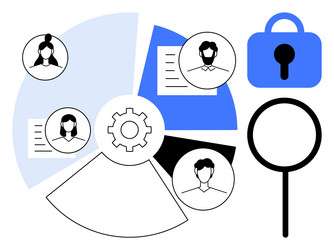 data security and privacy concept with pie chart vector image