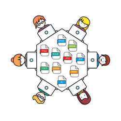 file extensions people with computers vector image
