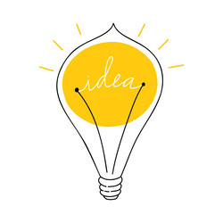 idea concept in the form of a light bulb vector image
