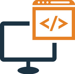 programming coding icon simple editable design vector image