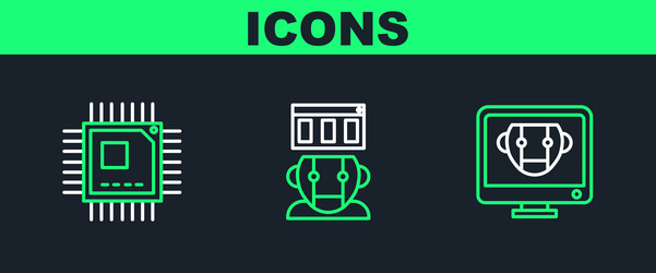 set line bot processor with microcircuits cpu vector image