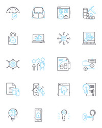 data analysis linear icons set insights vector image