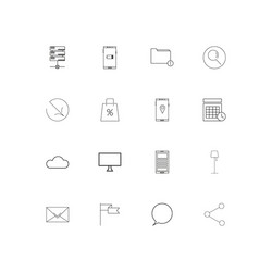 internet technologies simple linear icons set vector image
