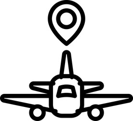 pin with plane icon location map and navigation vector image