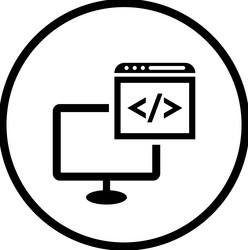 programming coding icon black design vector image